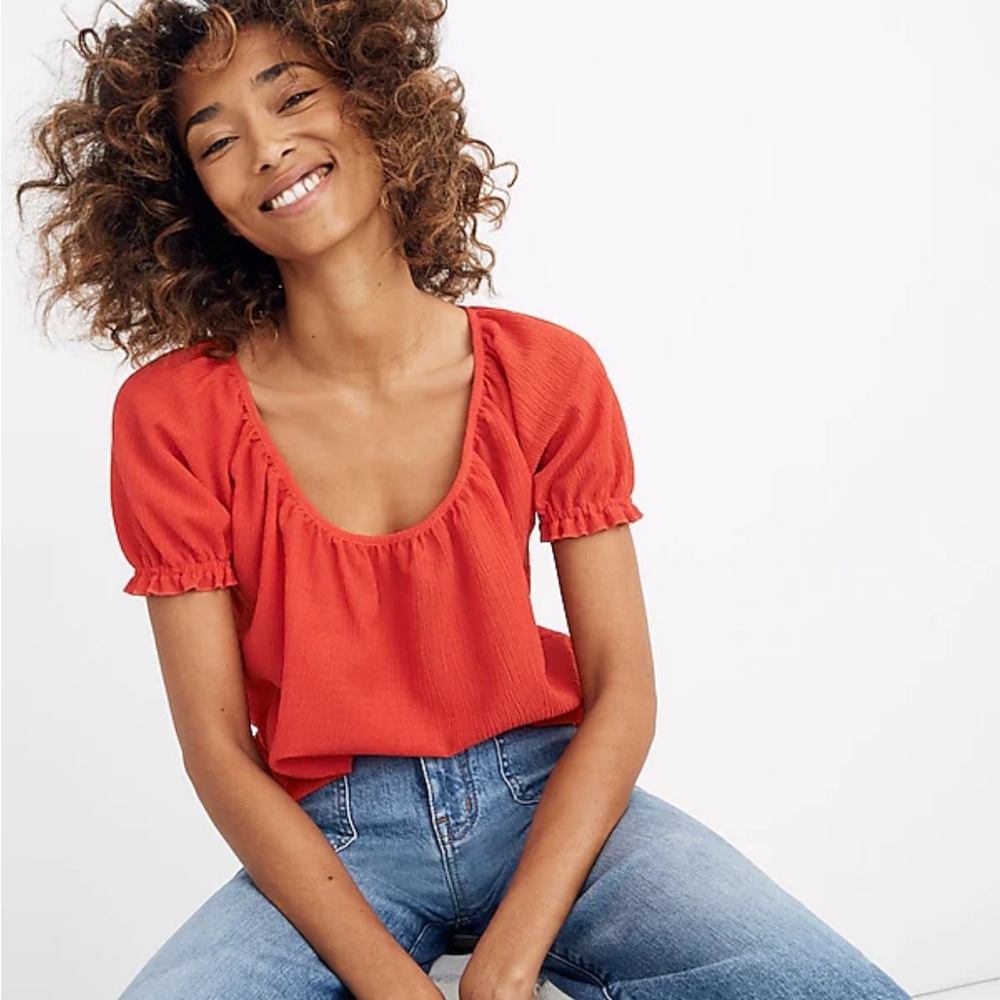 MADEWELL Texture & Thread Peasant Top Medium